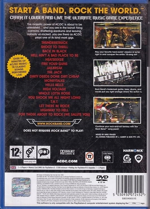 ACDC Live Rock Band - PS2 (B Grade) (Genbrug)
